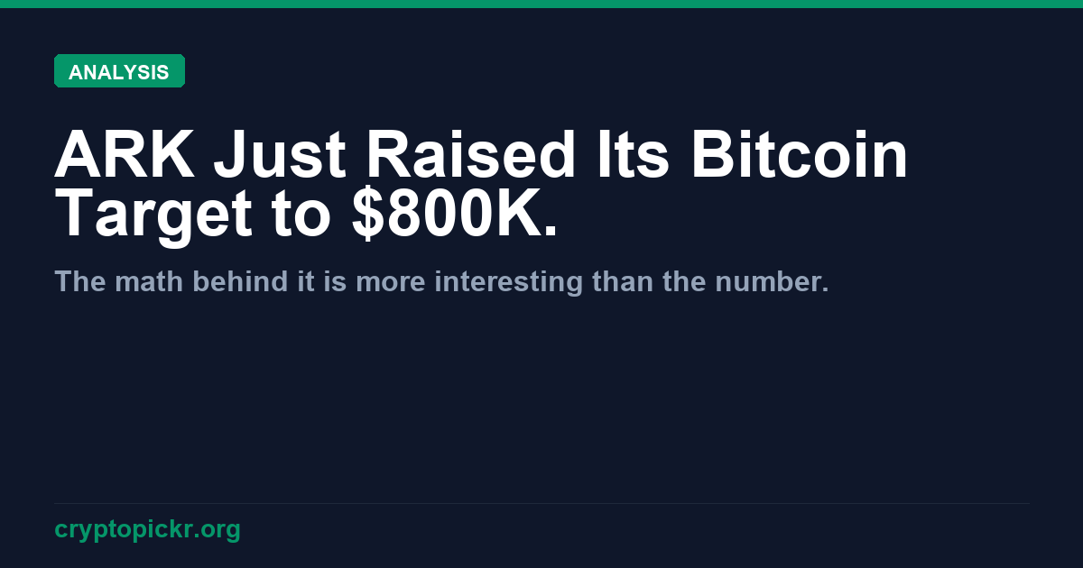 ARK Invest Just Raised Its Bitcoin Target to $800K