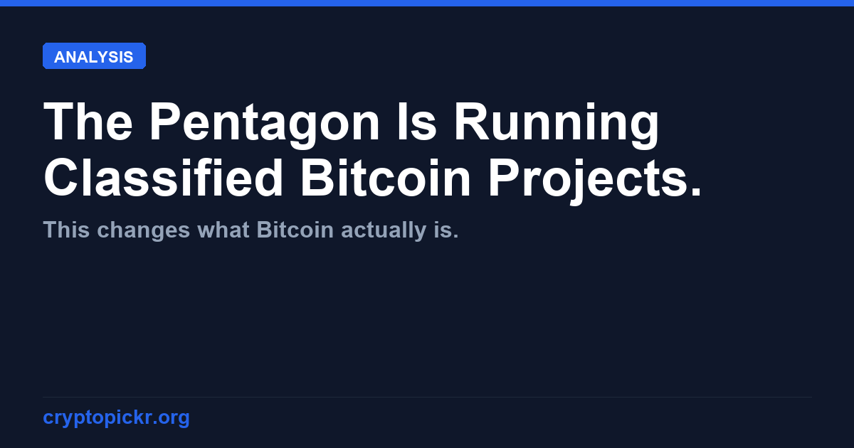 The Pentagon Is Running Classified Bitcoin Projects